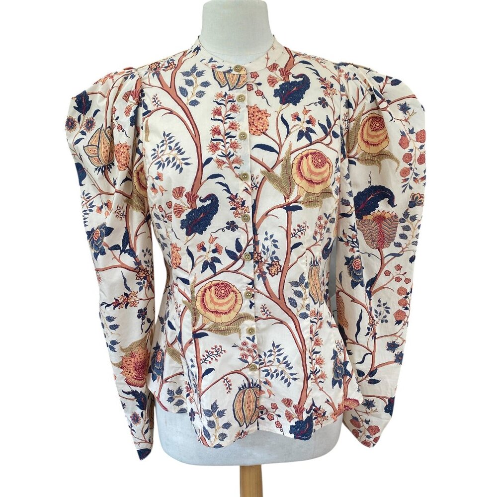 Ulla Johnson Harriet Puff Sleeve Blouse Daisy Print Floral Luxury Cottage-10